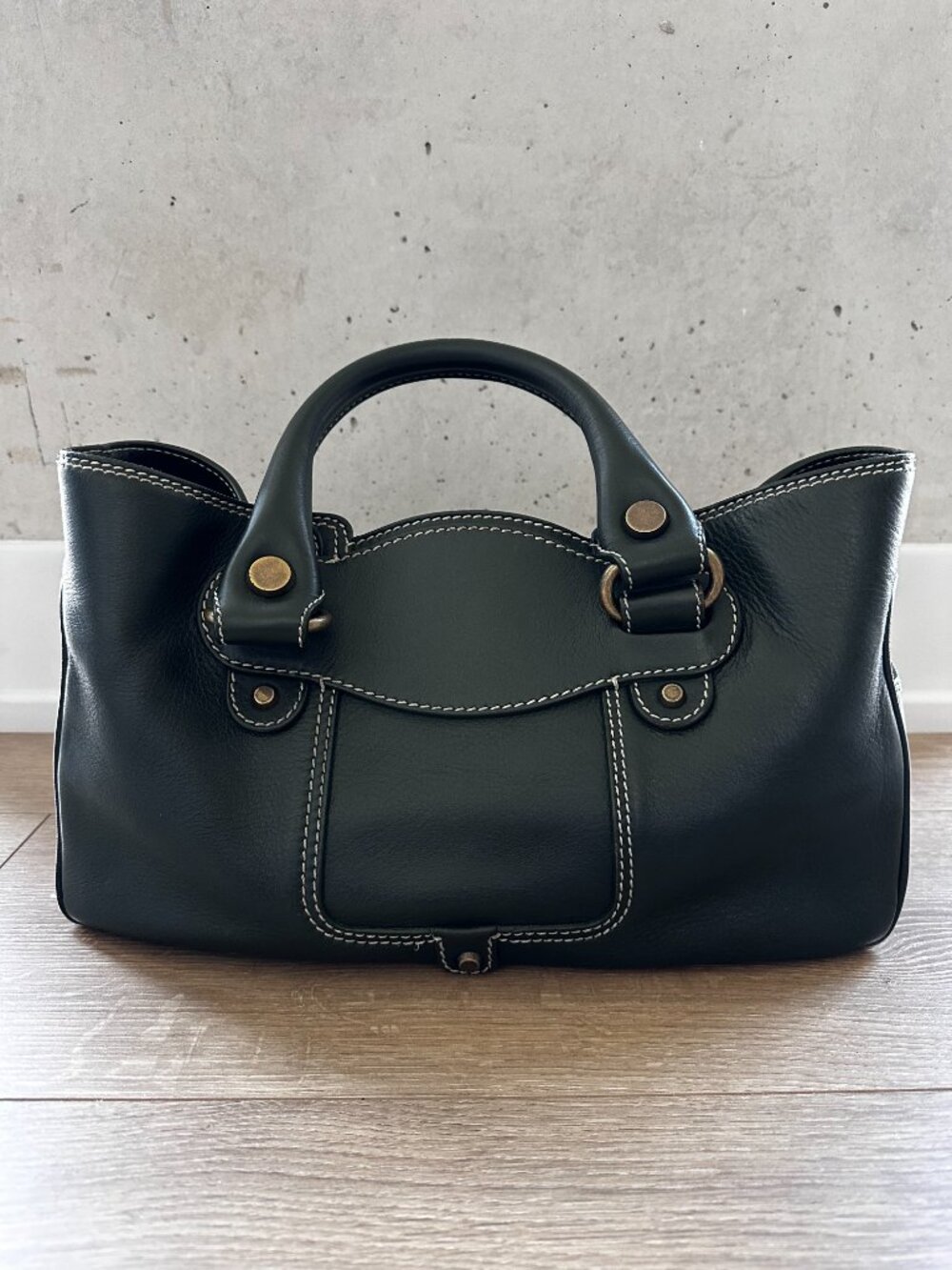 Vintage Celine Boogie Bag in Forest Green Leather - Picture 3 of 8